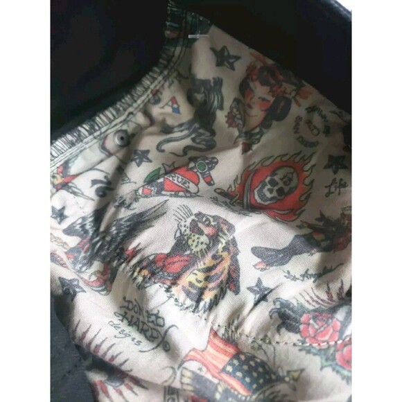 Ed Hardy Skull Snake Panther Jeans Men's 36x31 Black Embroidered  Stretch NWT - Picture 13 of 13